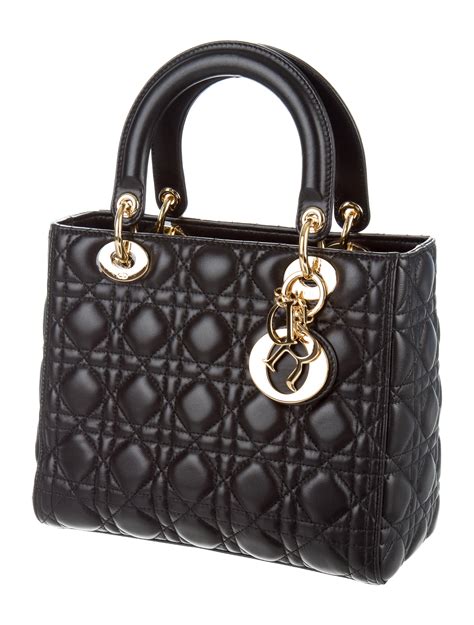 lady dior medium black second hand|lady dior medium price.